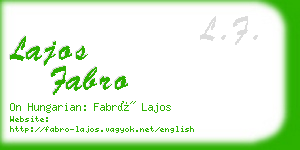 lajos fabro business card